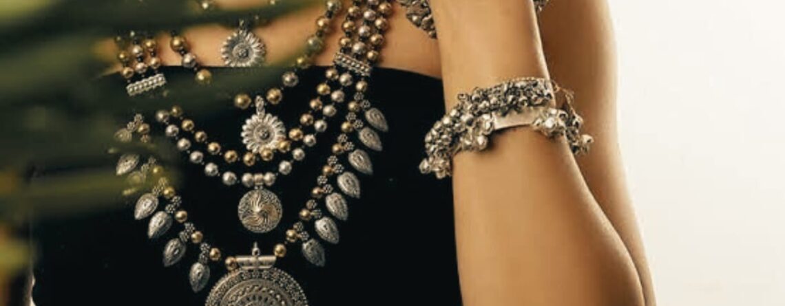 Many Malas layered of Oxidized Jewelry