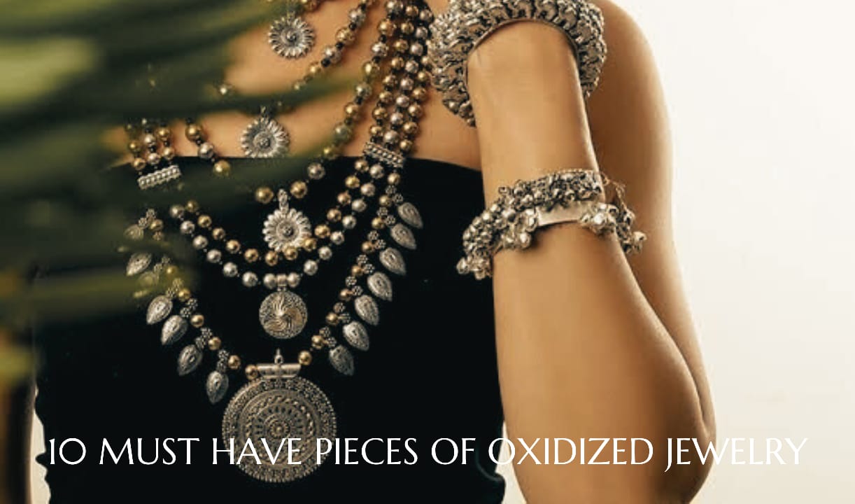 Many Malas layered of Oxidized Jewelry